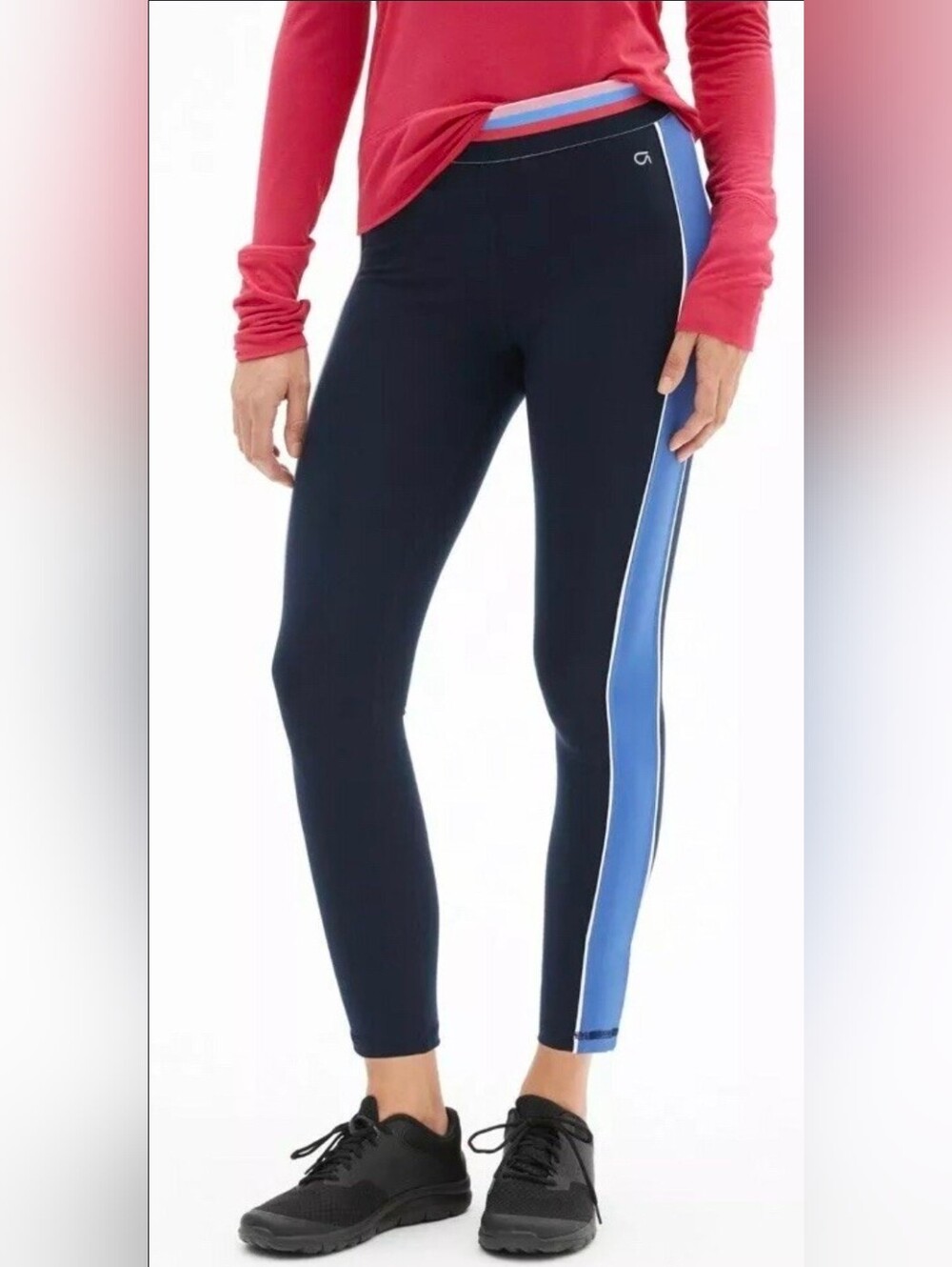 GAP Navy Leggings with Blue Side Stripe